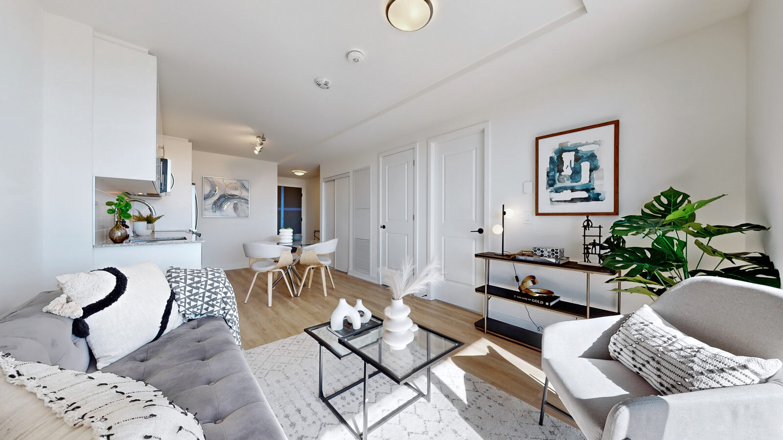 Open-concept living and dining