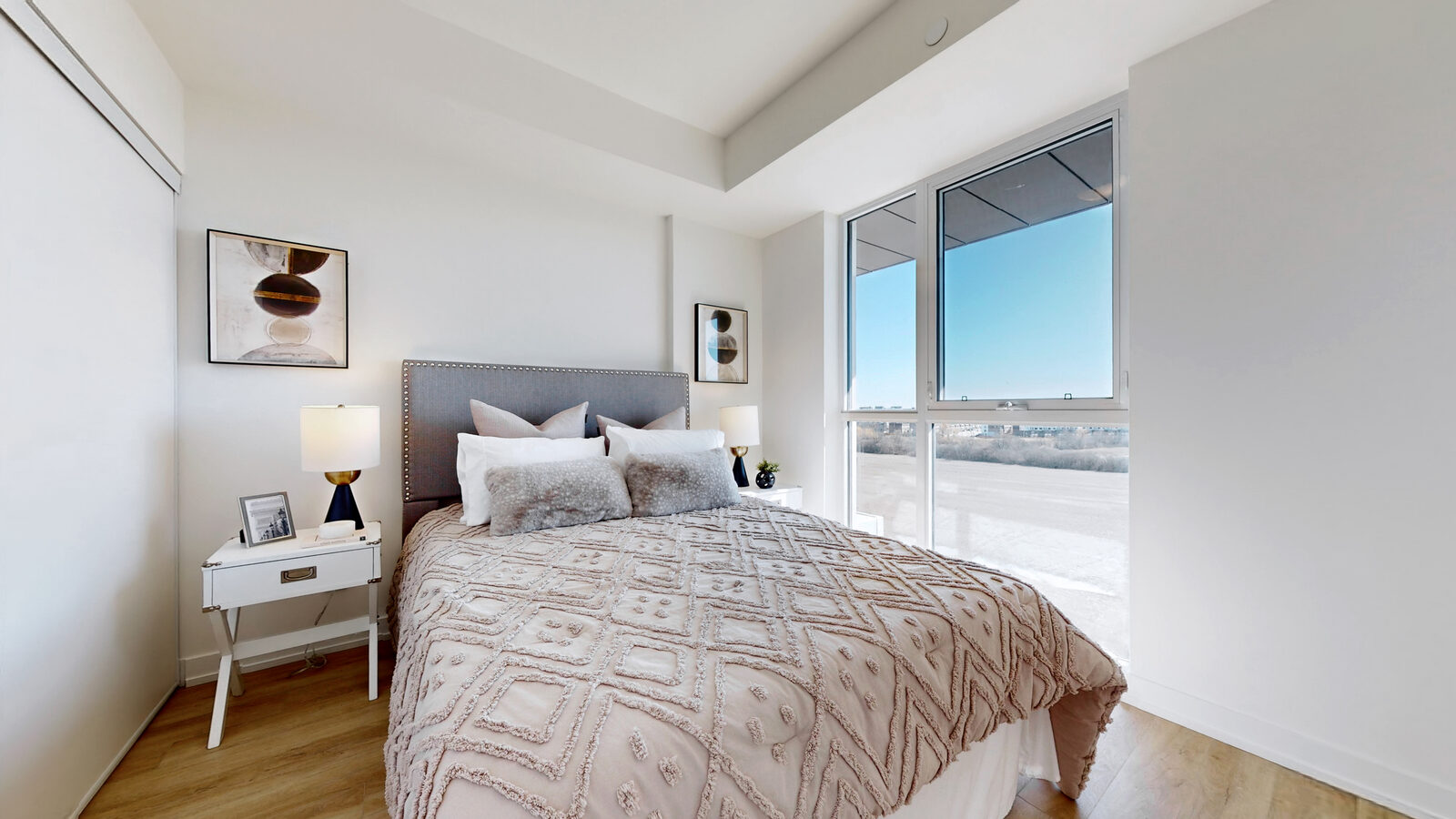 Bedroom with full-height window