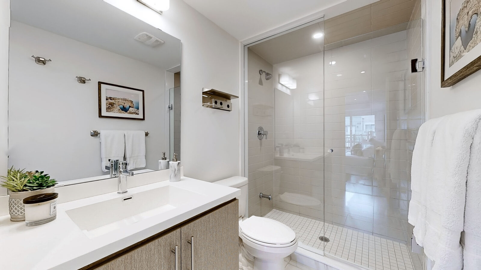 Bathroom with glass shower
